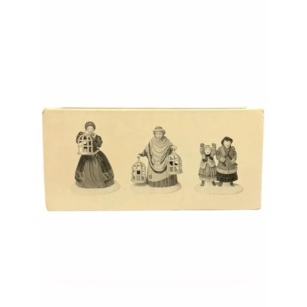 Dept 56 Bird Seller Heritage Village Collection #5803-3 Set of 3 Retired Boxed